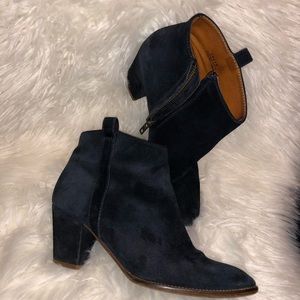 Madewell Navy Ankle Boots Leather & Suede Sz 7.5